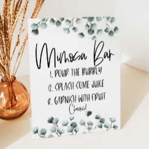 Signe De Table Green Eucalyptus Plante Mimosa Bar