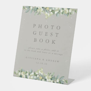 Signe De Table Greige Snowberry+Eucalyptus Photo Livre d'Invité