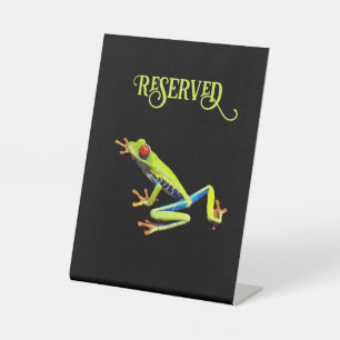Signe De Table Grenouille peinte aux yeux rouges réservée