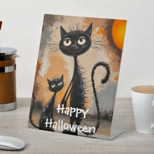 Signe De Table Grosse Chat Petit Chat Halloween