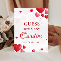 Guess how many candy valentine Bridal Shower Sign