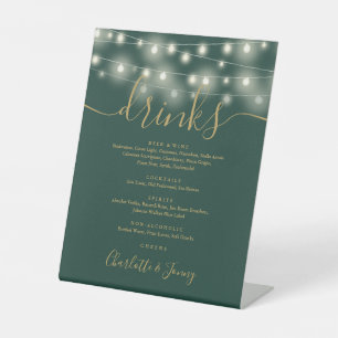 Signe De Table Guirlande Lumineuse Menu des Boissons de Mariage V