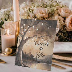 Signe De Table Guirlandes Lumineuses Sur Un Arbre Mariage Romanti