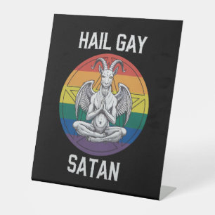 Signe De Table Hail Gay Satan Funny Goth Gothique Goat LGBTQ