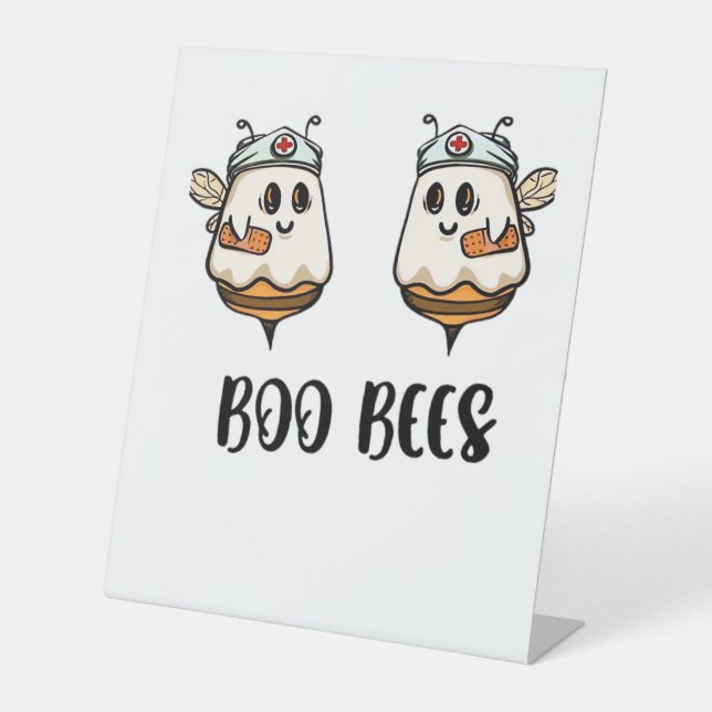 Signe De Table Halloween Boo Bees Infirmière T-shirt classique (Recto)