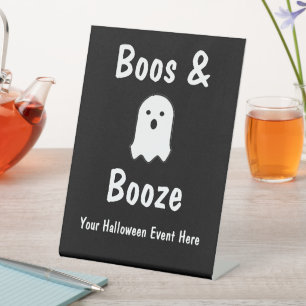 Signe De Table Halloween Boos et Booze
