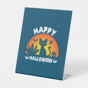 Signe De Table Halloween Cat Happy Halloween Birthday