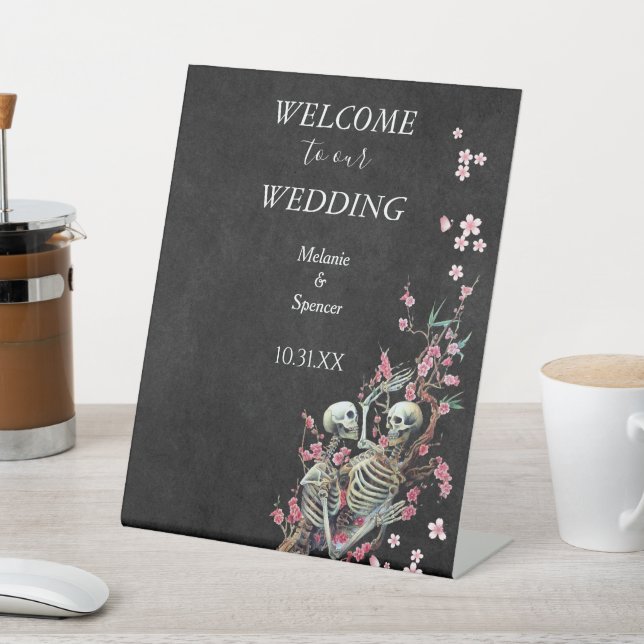Signe De Table Halloween gothique mariage d'accueil Plaque Pedest (In SItu)