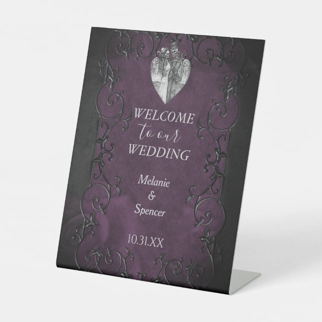 Signe De Table Halloween gothique mariage d'accueil Plaque Pedest (Recto)