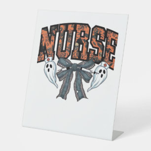 Signe De Table Halloween Infirmière Scary Coquette Bow Classic T-