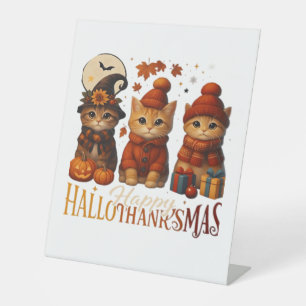 Signe De Table Halloween Thanksgiving Noël Happy HalloThanks