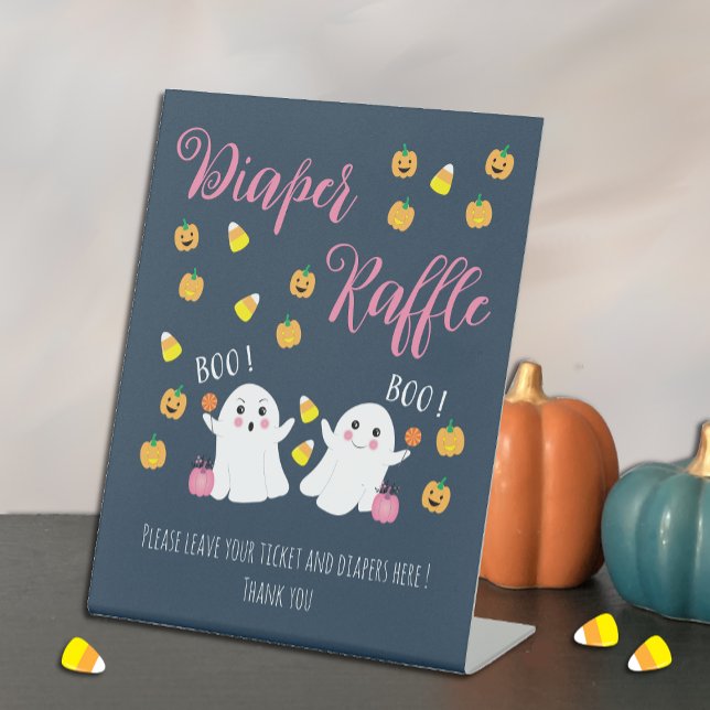 Signe De Table Halloween Thème Diaper Raffle Bleu foncé Signal (Créateur téléchargé)