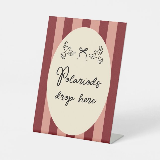 Signe De Table Hand Drawn Scribble Wedding Polaroid sign (Recto)