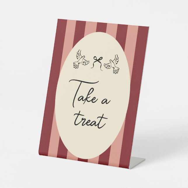 Signe De Table Hand Drawn Scribble Wedding take treat  sign (Recto)