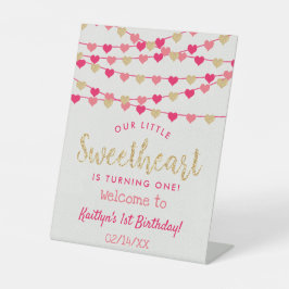 Signe De Table Hanging Love Hearts Chéri Anniversaire Bienvenue