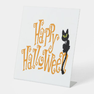 SIGNE DE TABLE HAPPY HALLOWEEN CAT
