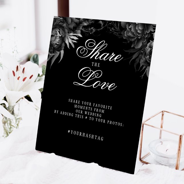 Signe De Table Hashtag classique Mariage noir gothique (Créateur téléchargé)