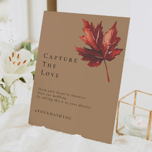 Signe De Table Hashtag Mariage en terre cuite d'automne simple