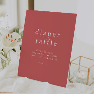 Signe De Table HEIDI Été Rouge Simple Baby shower Déchets Raffin