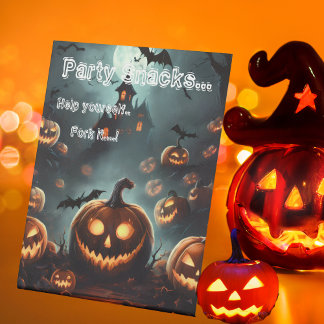 Signe De Table Hells Citrouille Halloween Fête Snacks