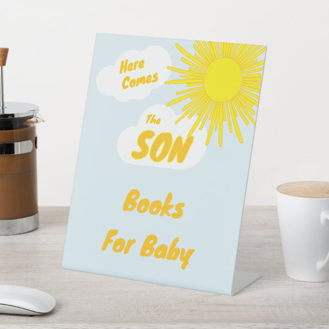 Signe De Table Here Comes The Son Boy Baby Shower (In SItu)