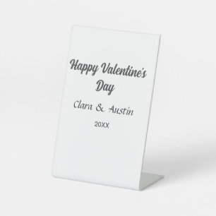 Signe De Table Heureuse Sainte-Valentin ajouter nom date simple m