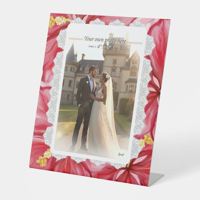 Signe De Table Hibiscus & dentelle RED (Recto)