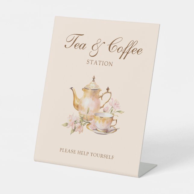 Signe De Table High Tea Pastel Orange Bridal Shower Tea & Coffee (Recto)