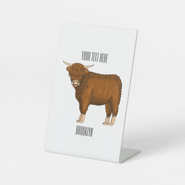 Signe De Table Highland cow (Recto)