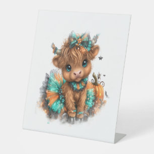 Signe De Table Highland Cow Farm Halloween
