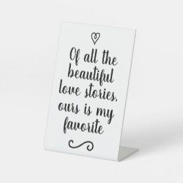 Signe De Table Histoire d'amour romantique Mariage Calligraphie K