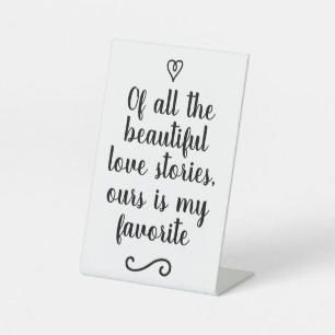 Signe De Table Histoire d'amour romantique Mariage Calligraphie K