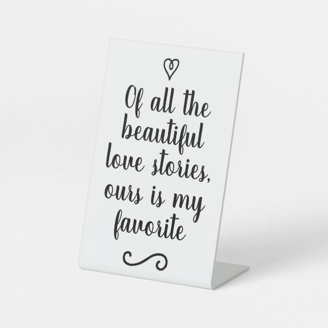 Signe De Table Histoire d'amour romantique Mariage Calligraphie K (Recto)