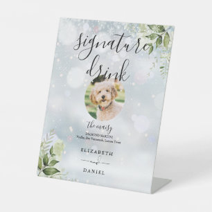 Signe De Table Hiver Floral Verdure Mariage Animaux de compagnie 