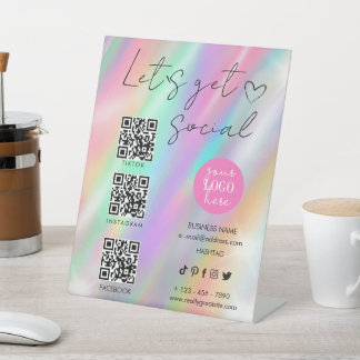 Signe De Table Holographic Pastel Makeup Artist Social Template 