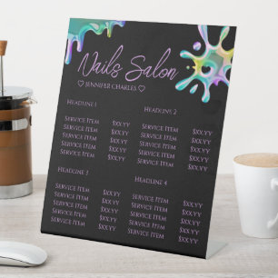 Signe De Table Holographique Polonais clous de goutte noire