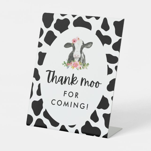 Signe De Table Holy Cow Girl Anniversaire Merci Moo Pour Le Signa (Recto)