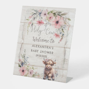 Signe De Table Holy Cow Highland Flowers mignonne adorable bébé f