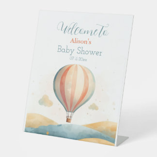 Signe De Table Hot Air Balloon Baby Shower Welcome