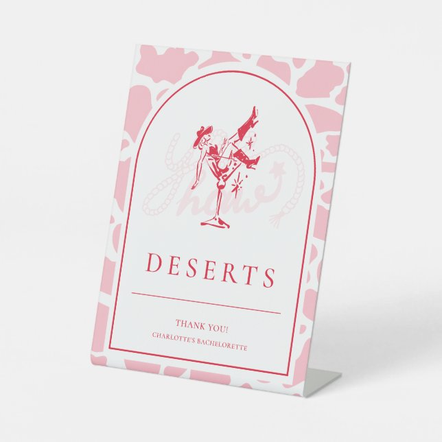 Signe De Table Hot Rose Western Bachelorte (Recto)