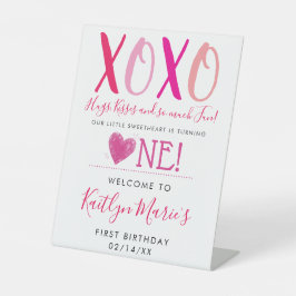 Signe De Table Hugs & Kisses (XOXO) Valentine's Day 1st Birthday