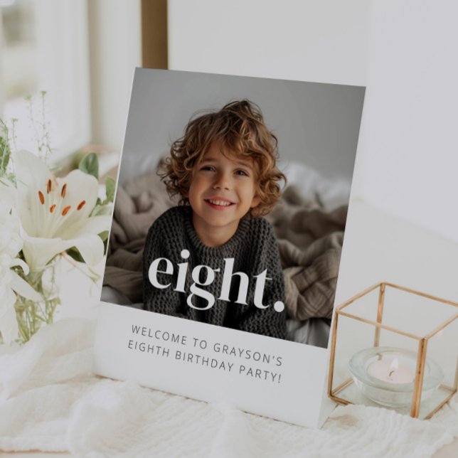 Signe De Table Huit - 8e anniversaire Affiche de bienvenue photo (Créateur téléchargé)