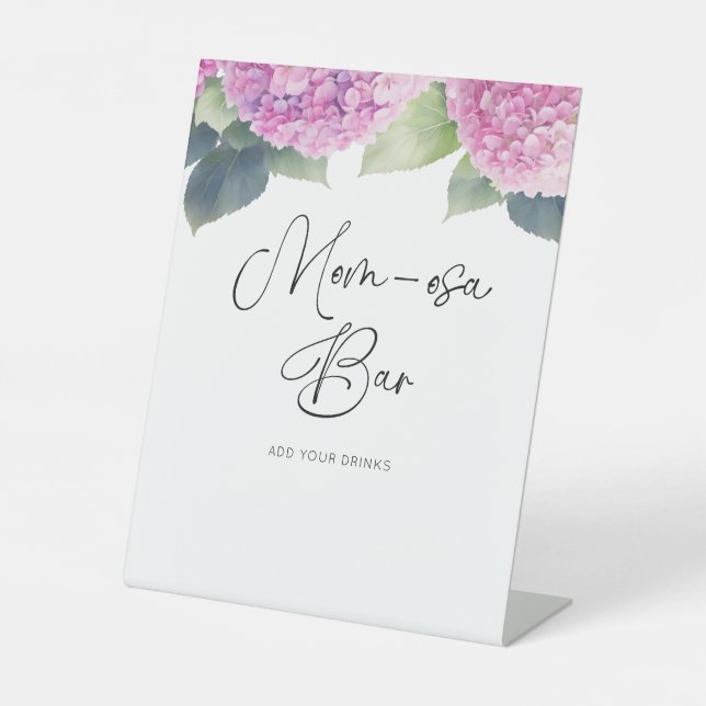 Signe De Table Hydrangea Baby shower Mom-osa Bar (Recto)