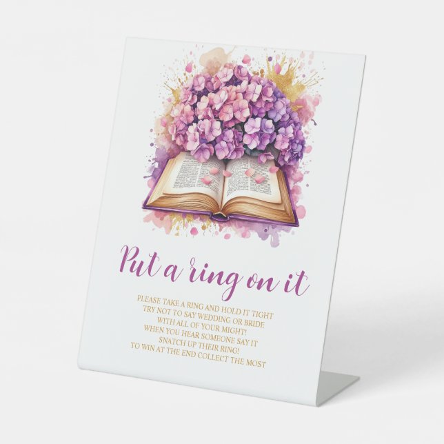 Signe De Table Hydrangea Placer une bague sur It Jeu (Recto)