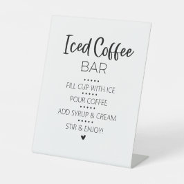 Signe De Table Iced Coffee Bar Drink Pedestal Sign