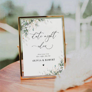Signe De Table Idée de soirée romantique avec une élégante verdur