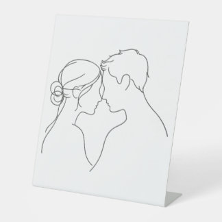Signe De Table Illustration d'amour minimal
