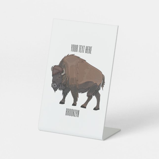 Signe De Table Illustration de bison (Recto)
