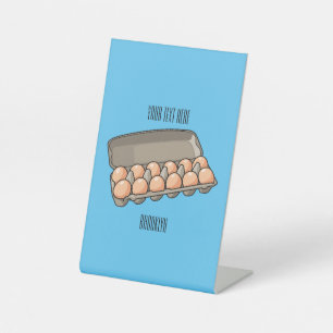 Signe De Table Illustration de carton d'oeufs