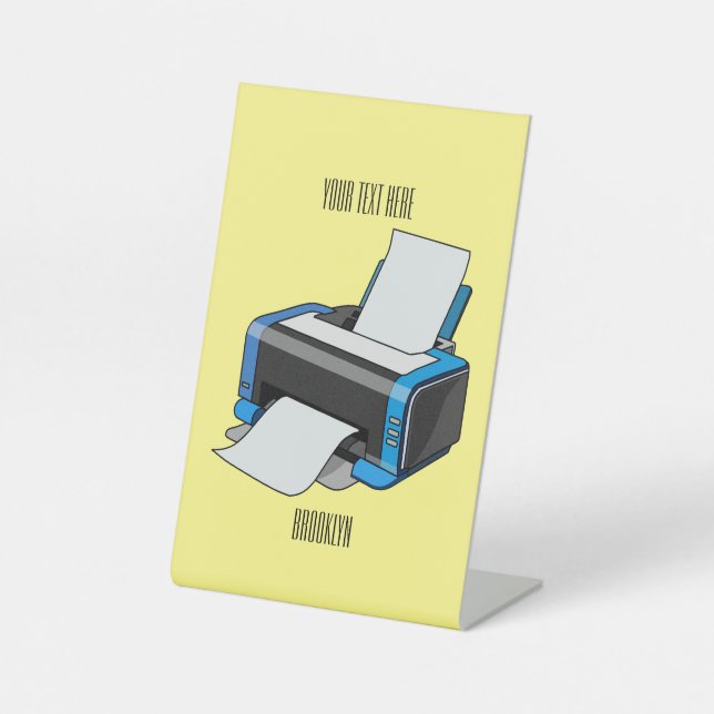 Signe De Table Illustration de dessin d'imprimante (Recto)